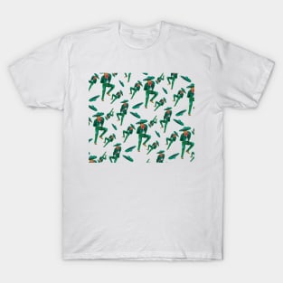 Green Charro Folklorico Dancer Pattern T-Shirt